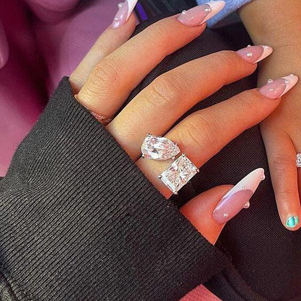 Brianna Double Cocktail Ring / Stainless Steel - Nina Kane Jewellery