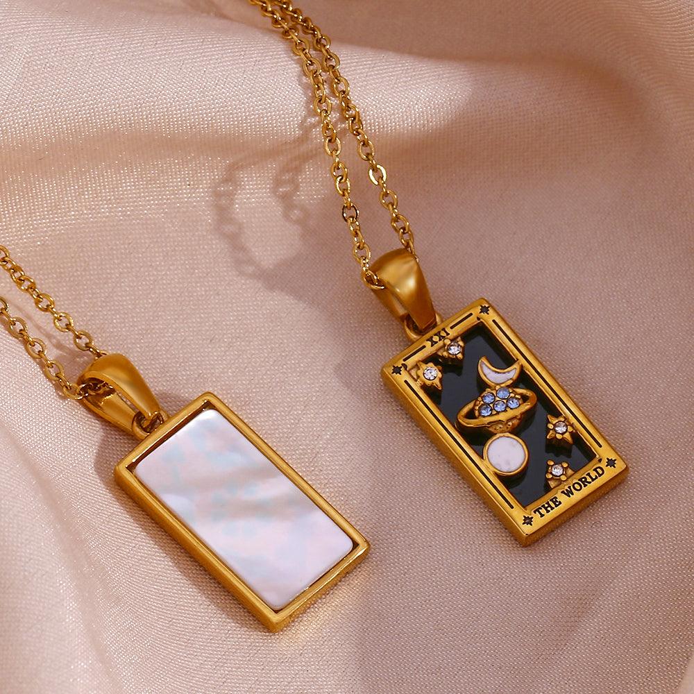Evangeline Tarot Card Pendants / Stainless Steel - Nina Kane Jewellery