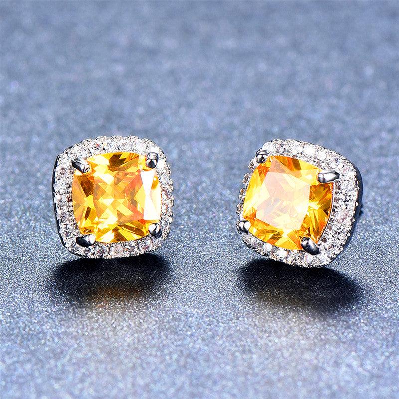 Antoinette Zircon Stud Earrings / Sterling Silver - Nina Kane Jewellery
