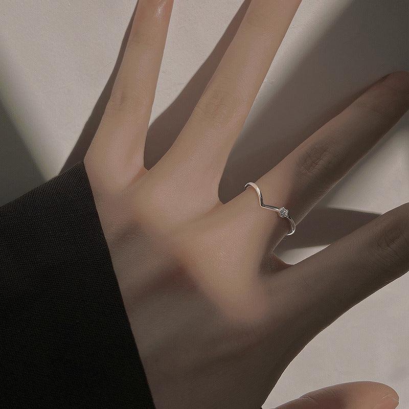 Kara V Shape Ring / 925 Sterling Silver - Nina Kane Jewellery
