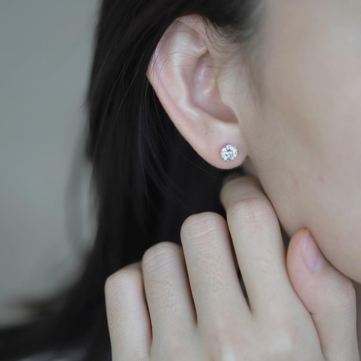 Sadie Zircon Diamond Earrings / 925 Sterling Silver - Nina Kane Jewellery