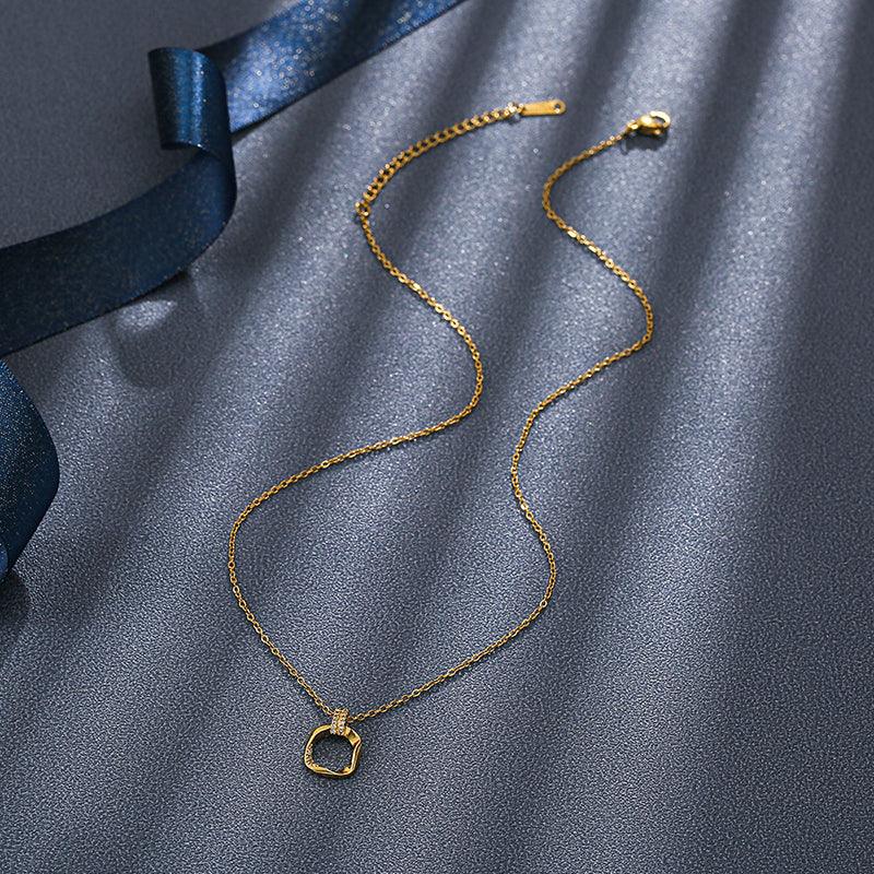 Diana Irregular Square Pendant / Stainless Steel - Nina Kane Jewellery