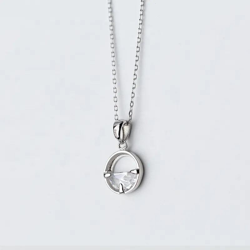 Molly Round Crystal Necklace / 925 Sterling Silver - Nina Kane Jewellery