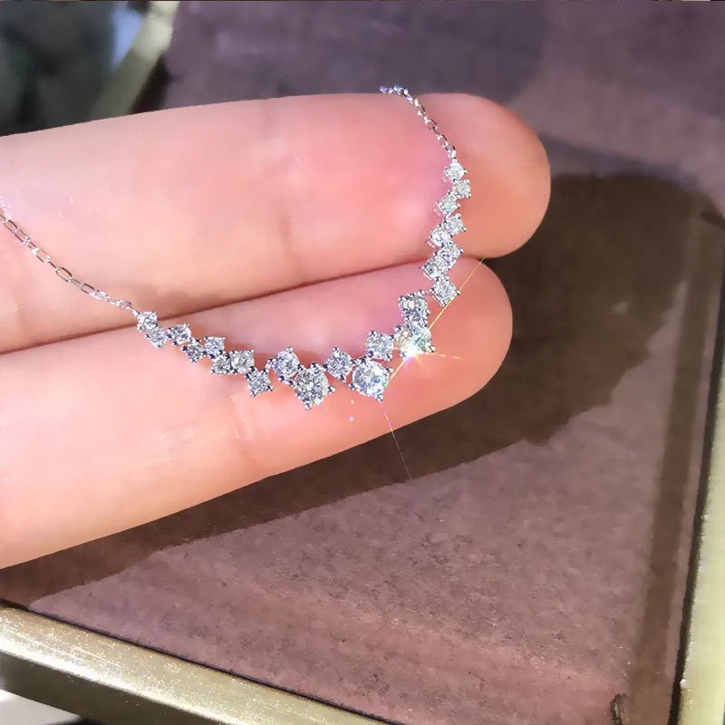 Alessia Zircon Diamond Necklace / Stainless Steel - Nina Kane Jewellery