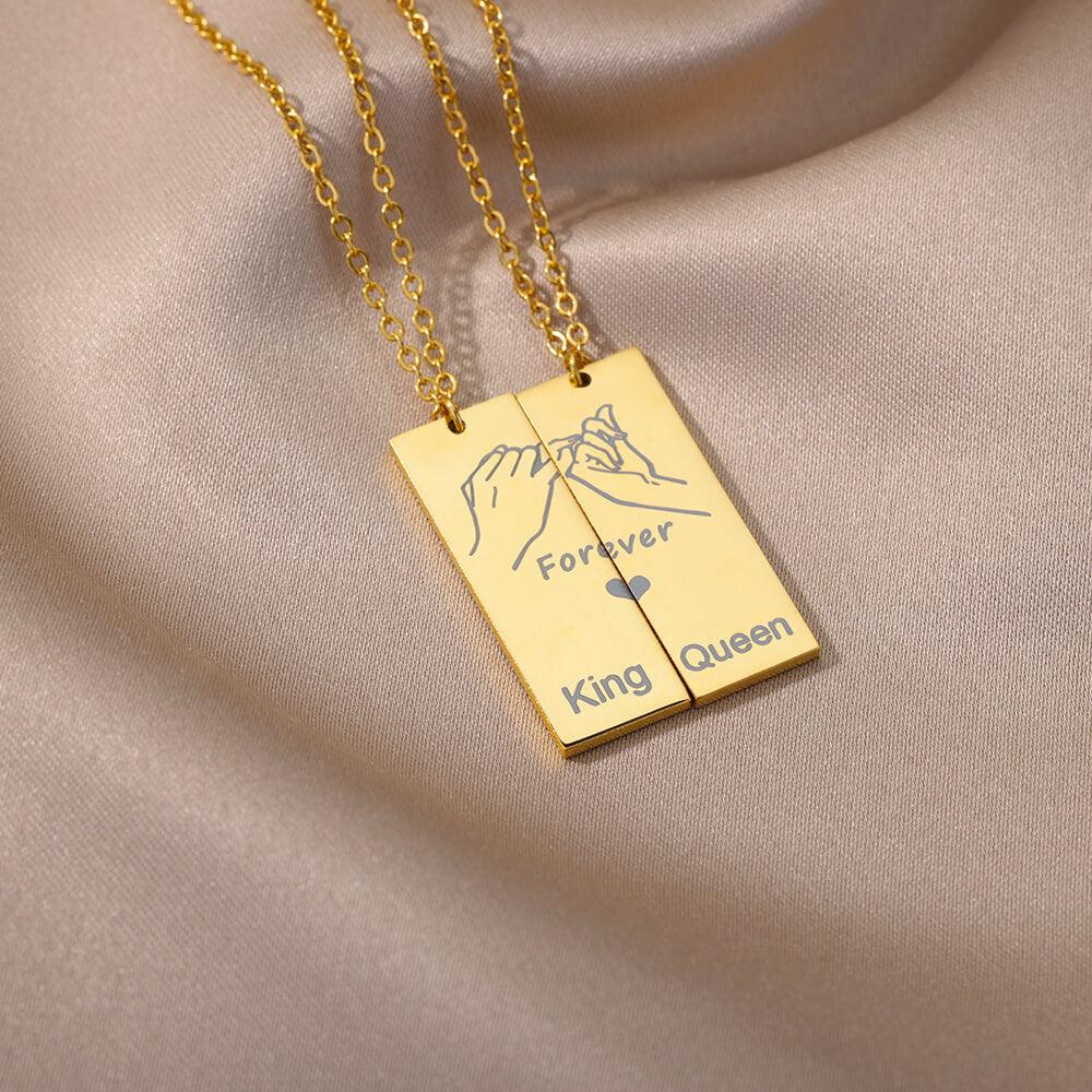 The King & Queen Couples Pendant / 18K Gold Plated - Nina Kane Jewellery