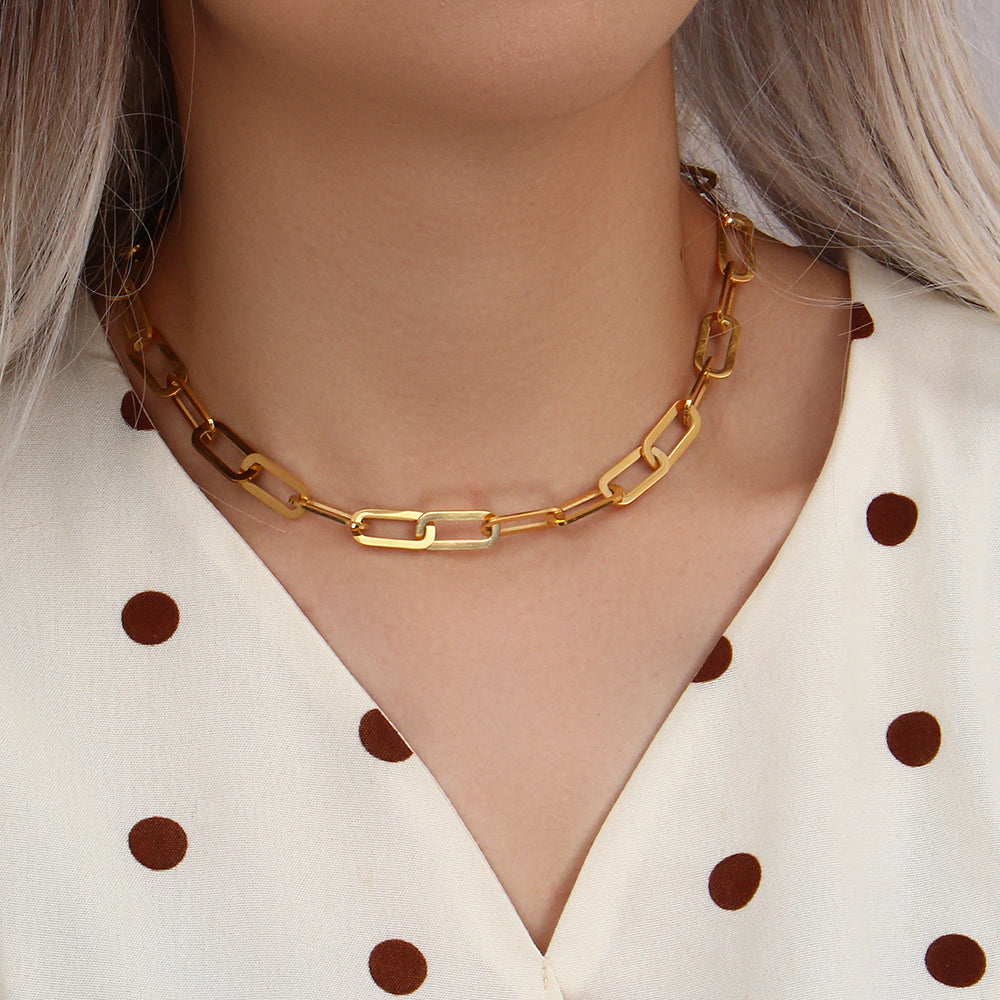 Aurora Minimalist Clip Chain Necklace / 18K Gold Plated