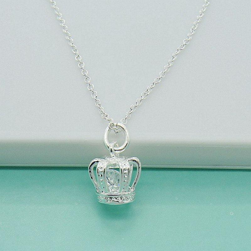 Marie Royal Crown Pendant Necklace / 925 Sterling Silver - Nina Kane Jewellery