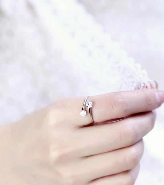 Evelyn Double Stone Ring / 925 Sterling Silver - Nina Kane Jewellery