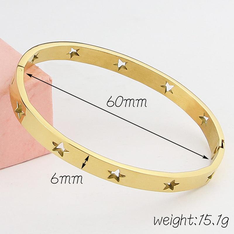 Tilly Star Spangled Bangles / Stainless Steel - Nina Kane Jewellery