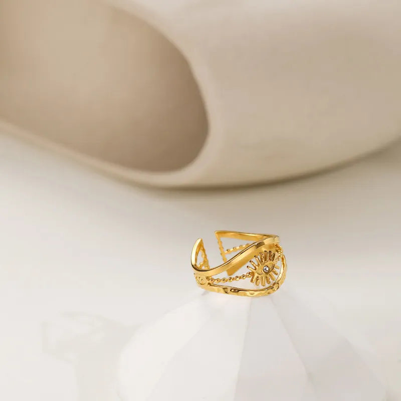Thalia Evil Eye Repellent Ring / 14K Gold Plated - Nina Kane Jewellery