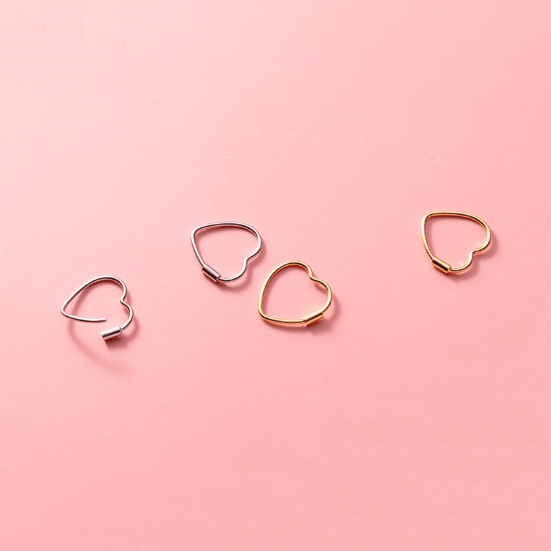 Valerie Heart Shaped Earrings / 925 Sterling Silver - Nina Kane Jewellery