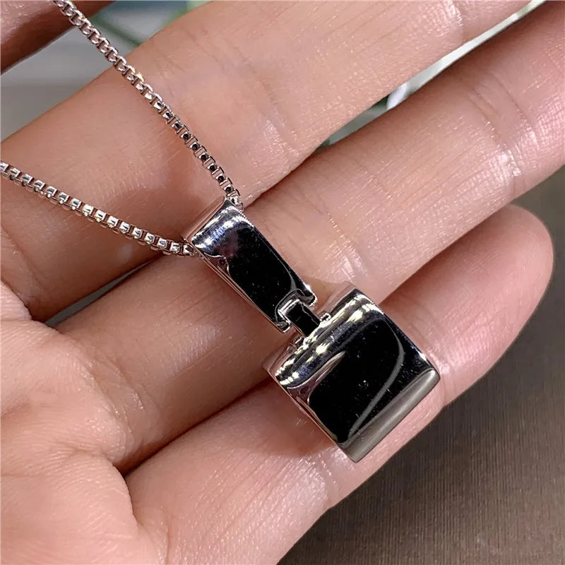 Rosalie Square Diamond Necklace / 925 Silver Plated - Nina Kane Jewellery