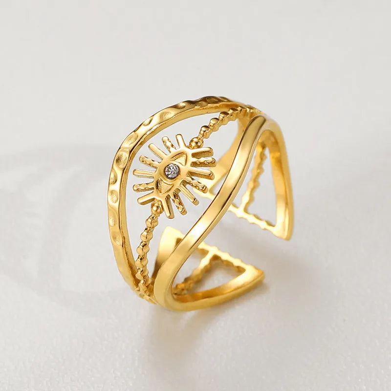 Thalia Evil Eye Repellent Ring / 14K Gold Plated - Nina Kane Jewellery