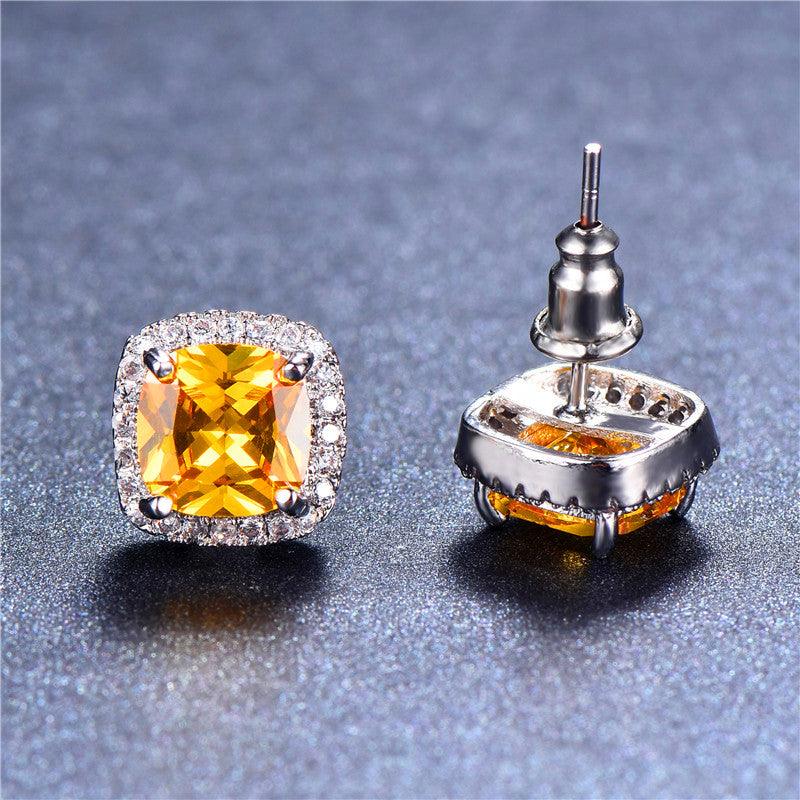 Antoinette Zircon Stud Earrings / Sterling Silver - Nina Kane Jewellery
