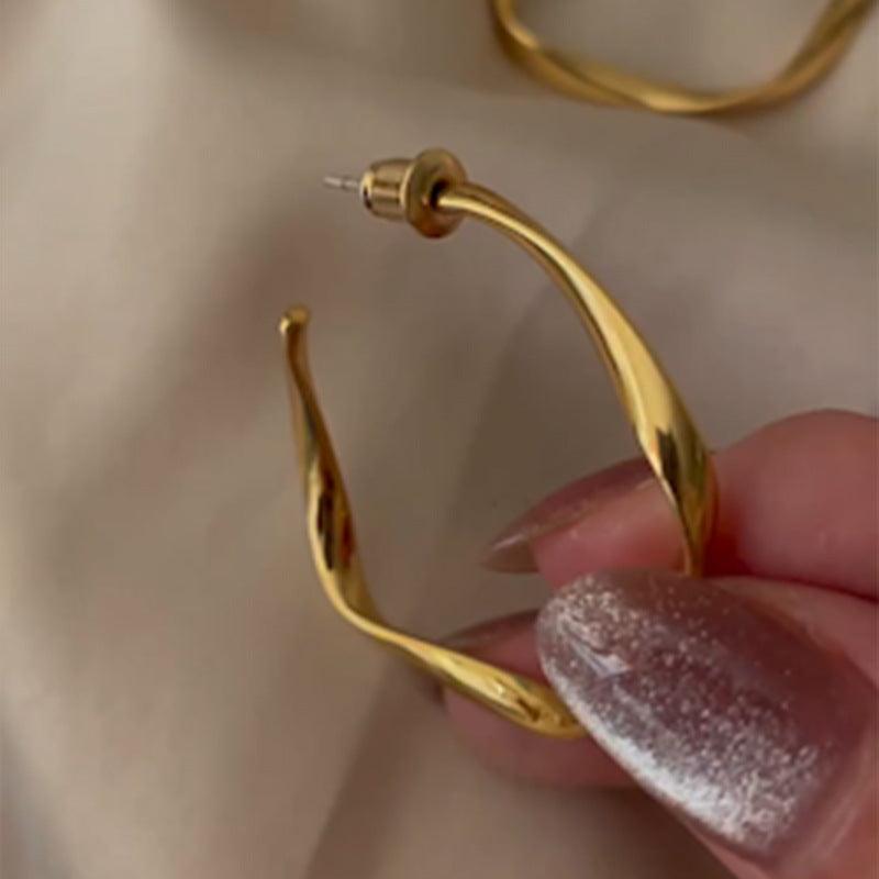 Keira Irregular Hoop Earrings / Stainless Steel - Nina Kane Jewellery