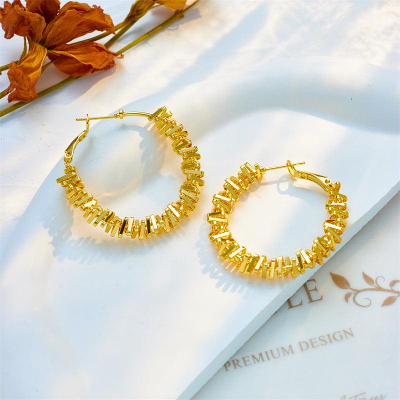 Melody Stacked Triangle Hoops / Stainless Steel - Nina Kane Jewellery