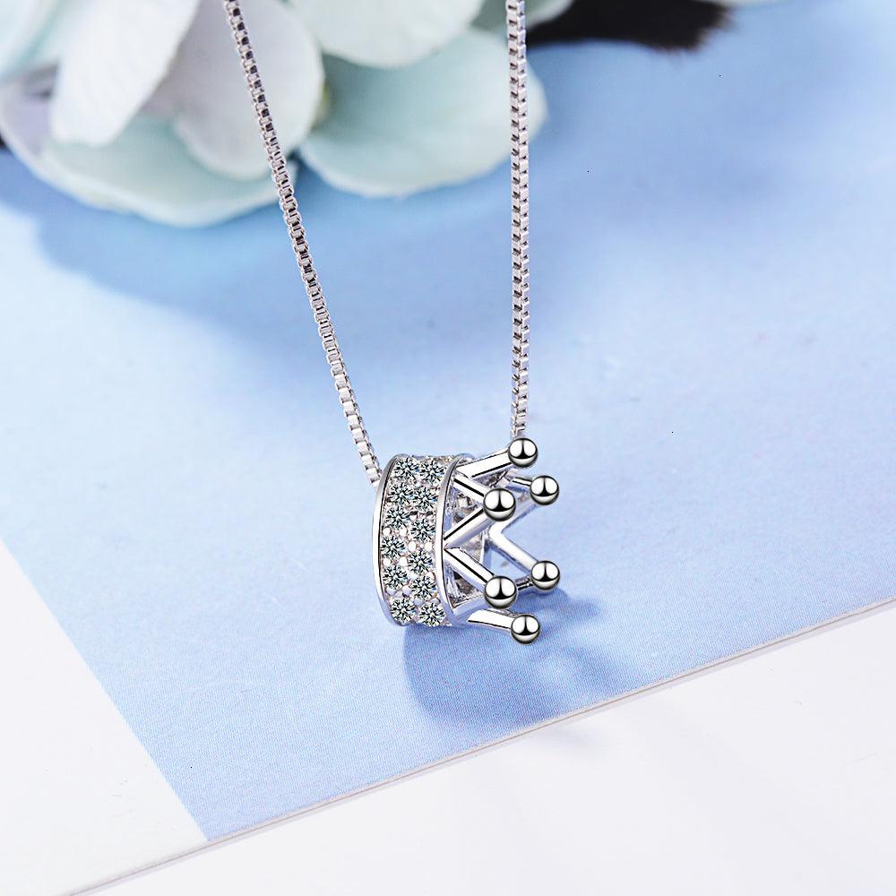 Regina Crown Pendant Necklace / 925 Sterling Silver - Nina Kane Jewellery