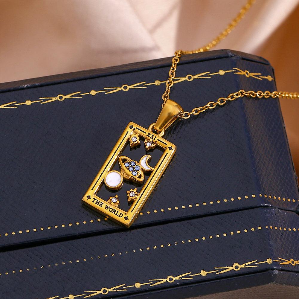 Evangeline Tarot Card Pendants / Stainless Steel - Nina Kane Jewellery