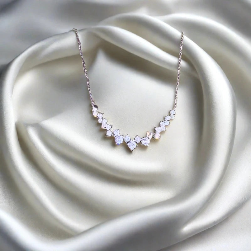 Alessia Zircon Diamond Necklace / Stainless Steel - Nina Kane Jewellery