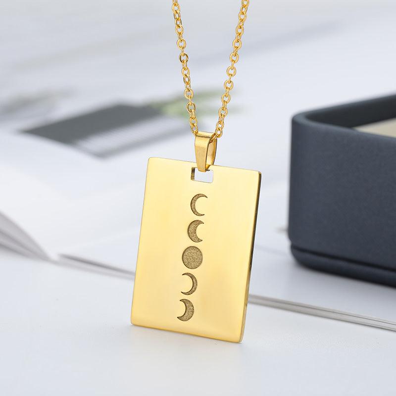 Selene Moon Phases Pendant / Stainless Steel - Nina Kane Jewellery