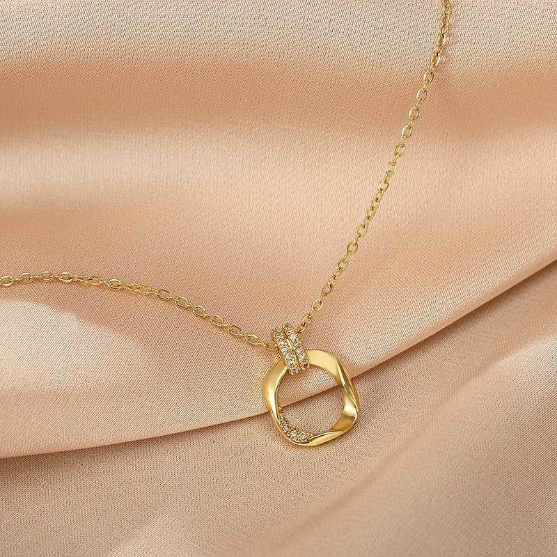 Diana Irregular Square Pendant / Stainless Steel - Nina Kane Jewellery