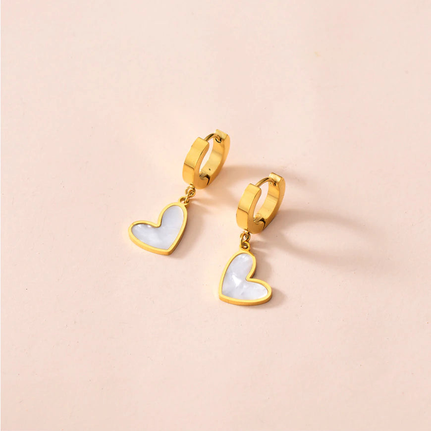 Scarlett Heart Shaped Hoop Earrings / Stainless Steel - Nina Kane Jewellery