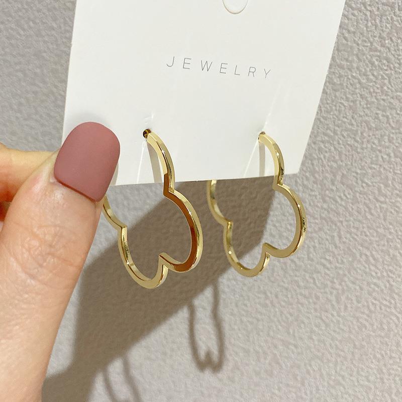 Rochelle Clover Hoop Earrings / Gold Plated - Nina Kane Jewellery