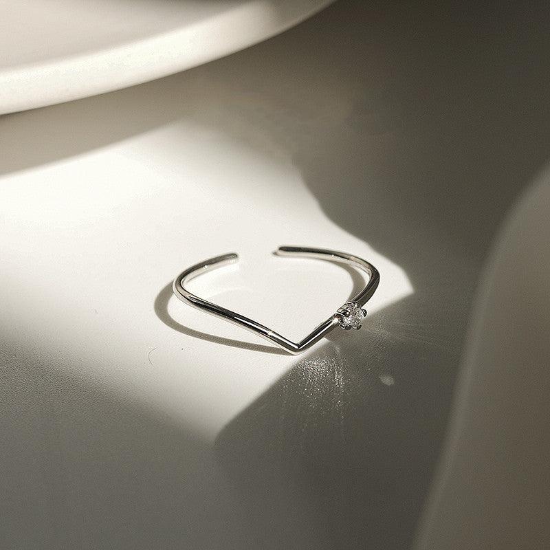 Kara V Shape Ring / 925 Sterling Silver - Nina Kane Jewellery