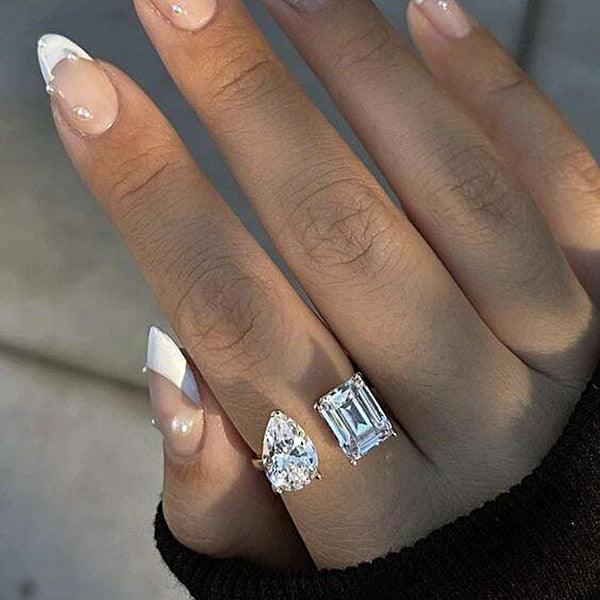 Brianna Double Cocktail Ring / Stainless Steel - Nina Kane Jewellery