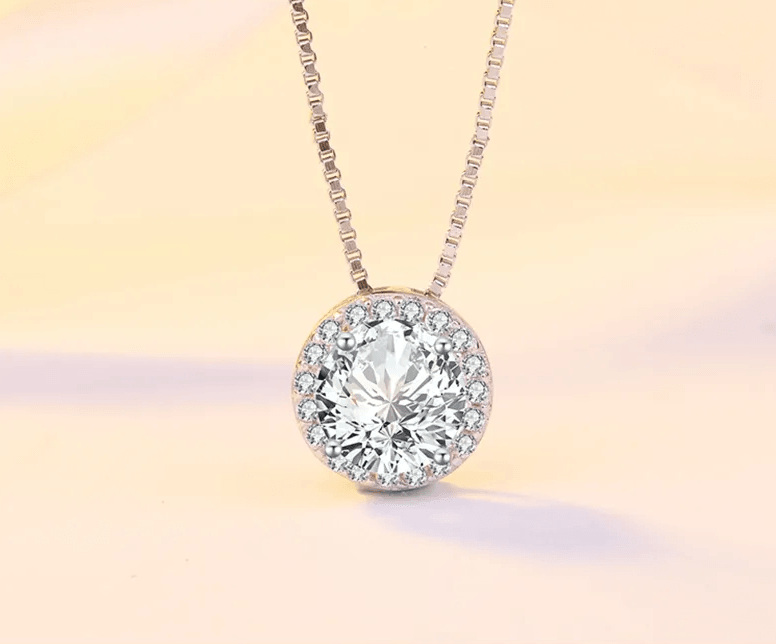 Celeste Classic Diamond Necklace / 925 Sterling Silver - Nina Kane Jewellery