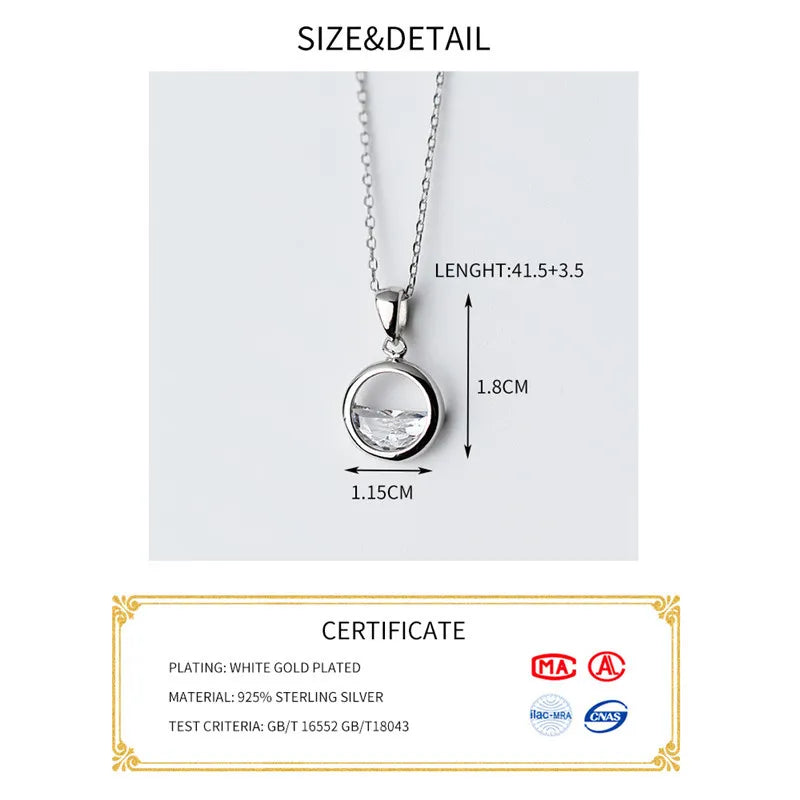 Molly Round Crystal Necklace / 925 Sterling Silver - Nina Kane Jewellery