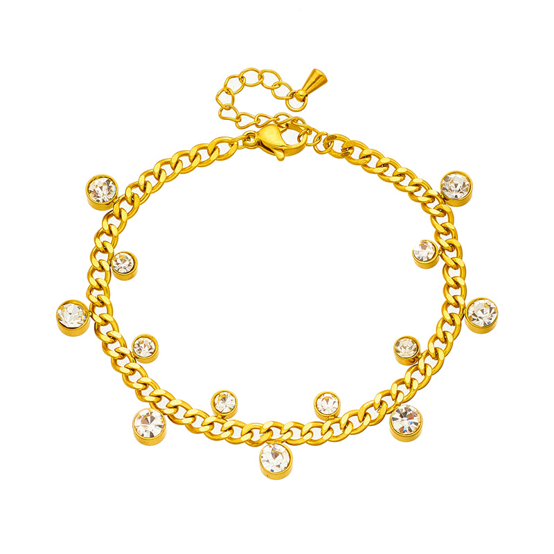 Robyn Diamond Cuban Link Chain Bracelet / Stainless Steel - Nina Kane Jewellery