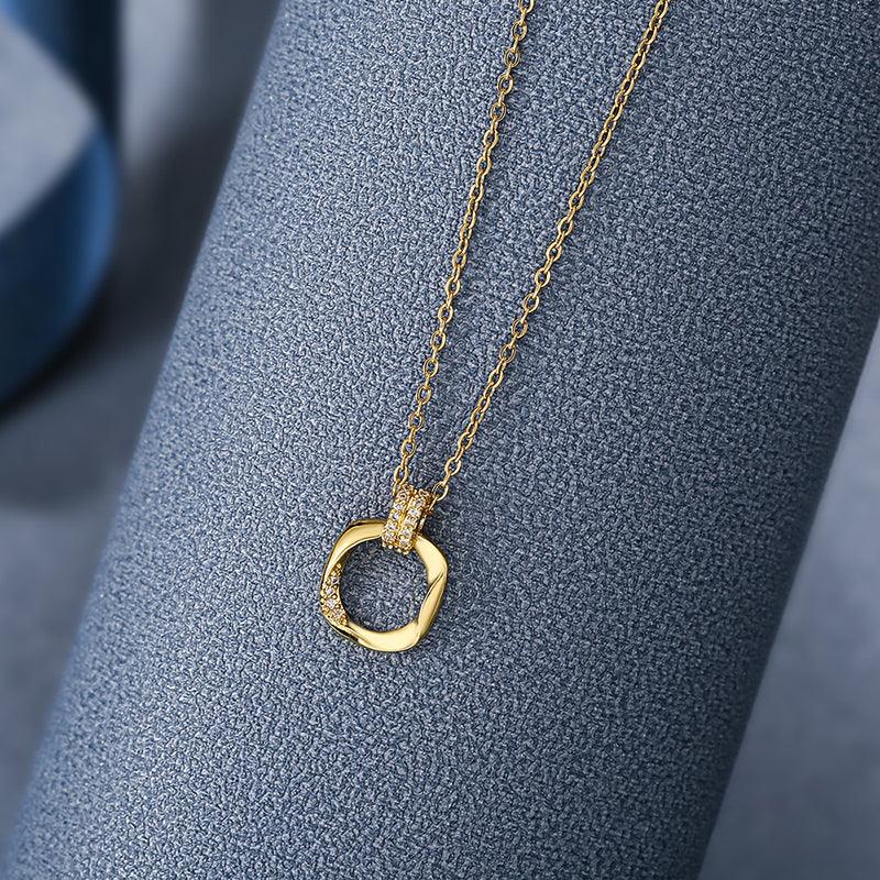 Diana Irregular Square Pendant / Stainless Steel - Nina Kane Jewellery