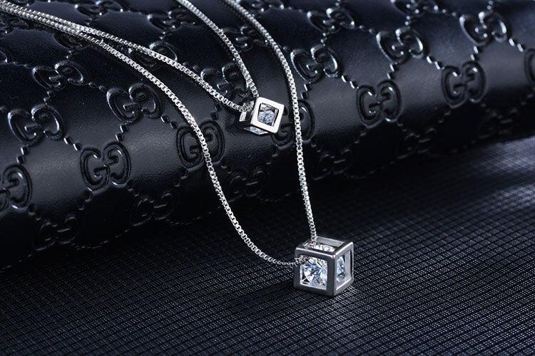 Elektra Double Chain Square Pendants / 925 Sterling Silver - Nina Kane Jewellery