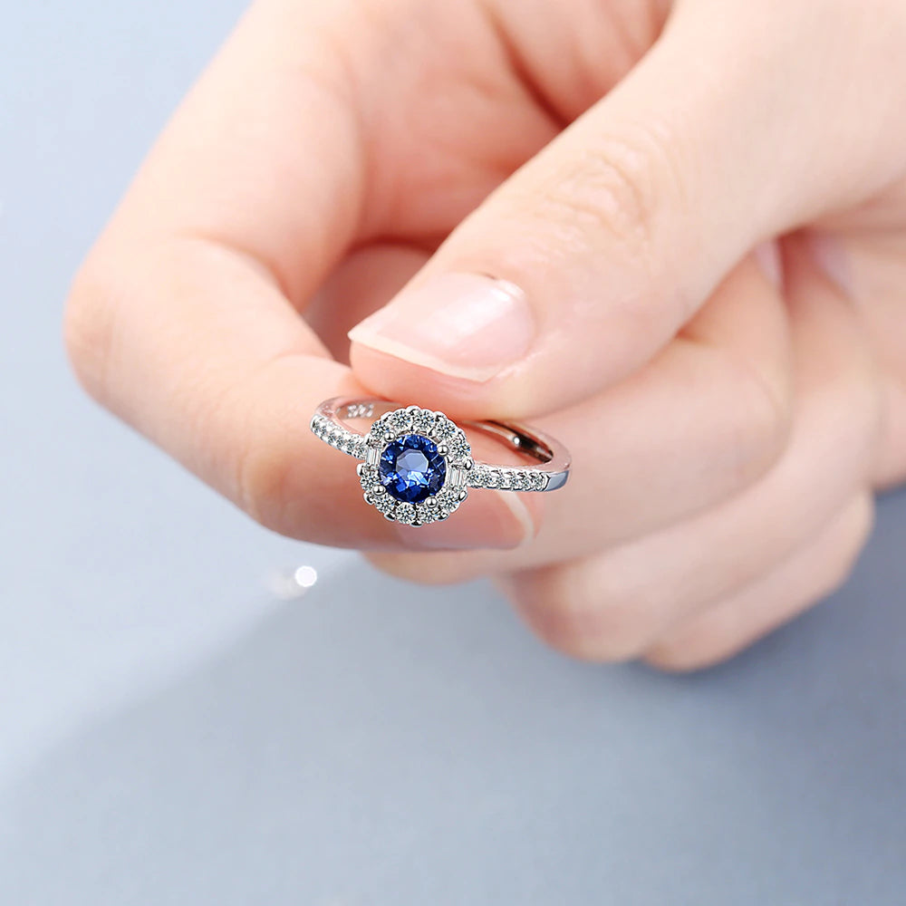 Bianca Royal Sapphire Ring / 925 Sterling Silver - Nina Kane Jewellery