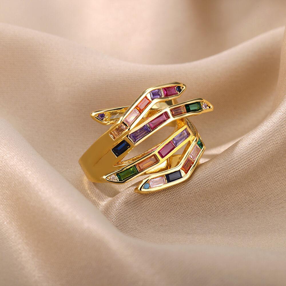 Porter Crossed Hands Ring/ Stainless Steel - Nina Kane Jewellery