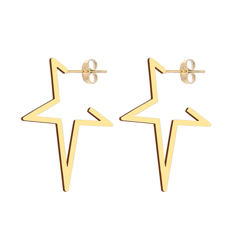 Georgia Star Shaped Hoop Earrings / Stainless Steel - Nina Kane Jewellery