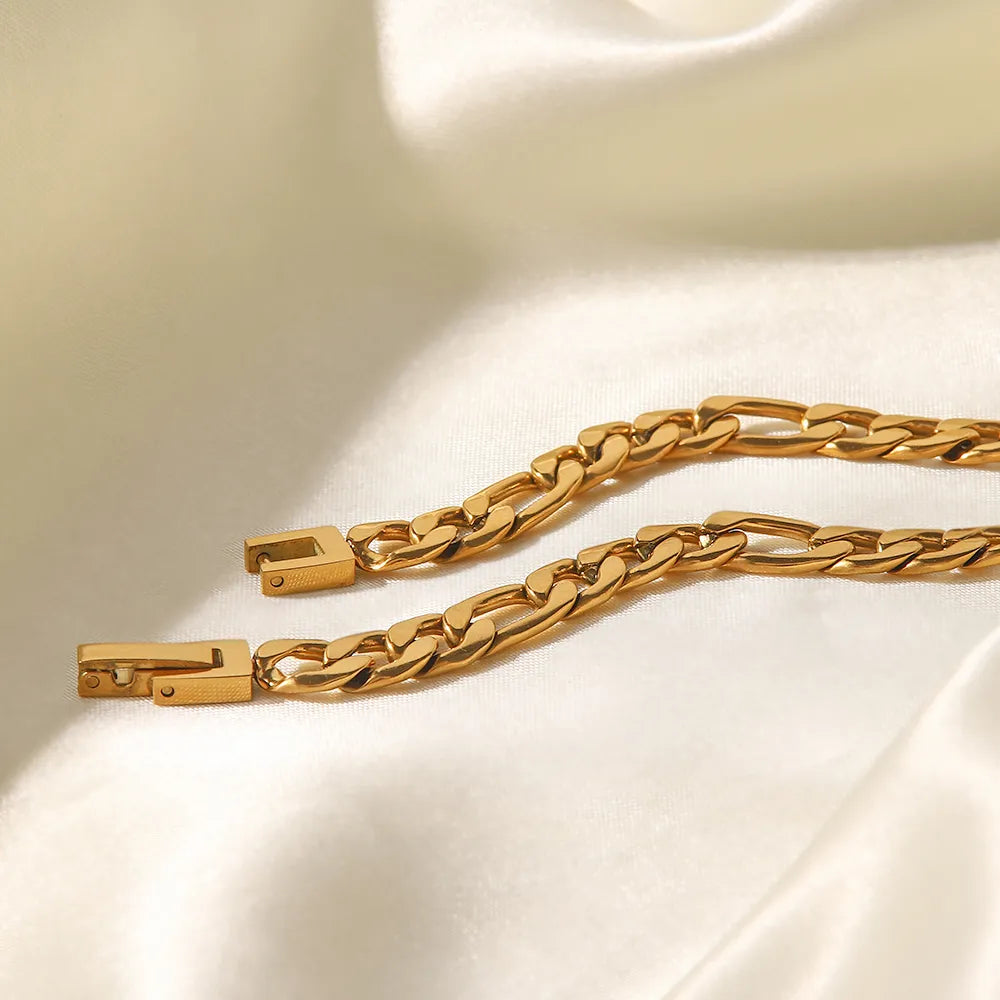 Nina Pink Zirconia Chain Bracelet / 18K Gold Plated - Nina Kane Jewellery