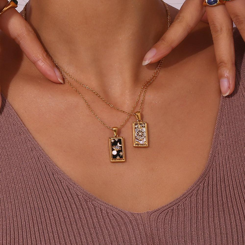 Evangeline Tarot Card Pendants / Stainless Steel - Nina Kane Jewellery