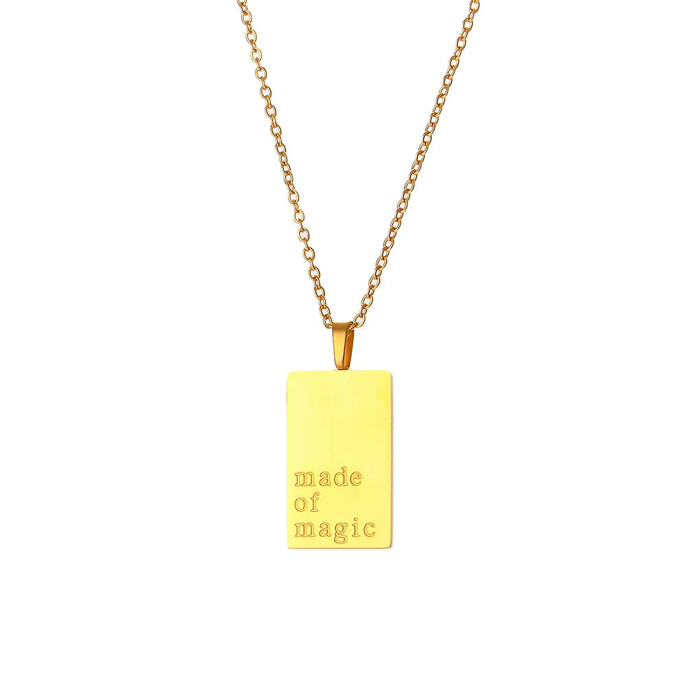 Demeter Feel Good Square Pendants / 18K Gold Plated - Nina Kane Jewellery