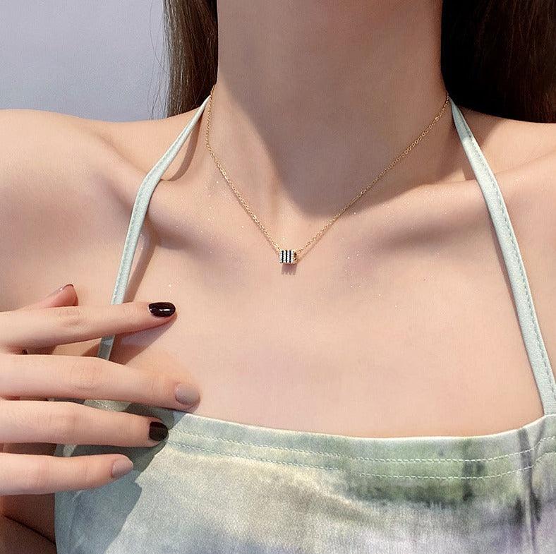 Astrid Geometric Cube Necklace / Stainless Steel - Nina Kane Jewellery