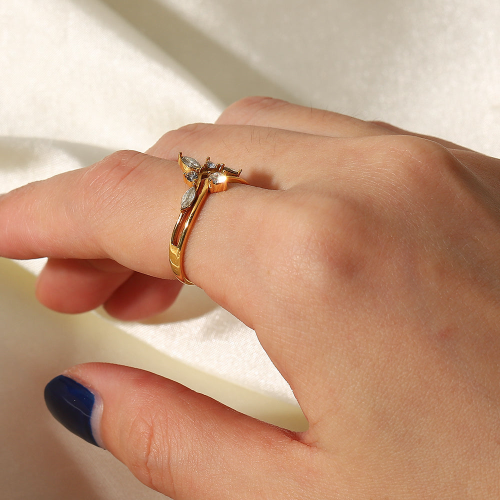 Elodie Princess Adjustable Ring / 18K Gold Plated