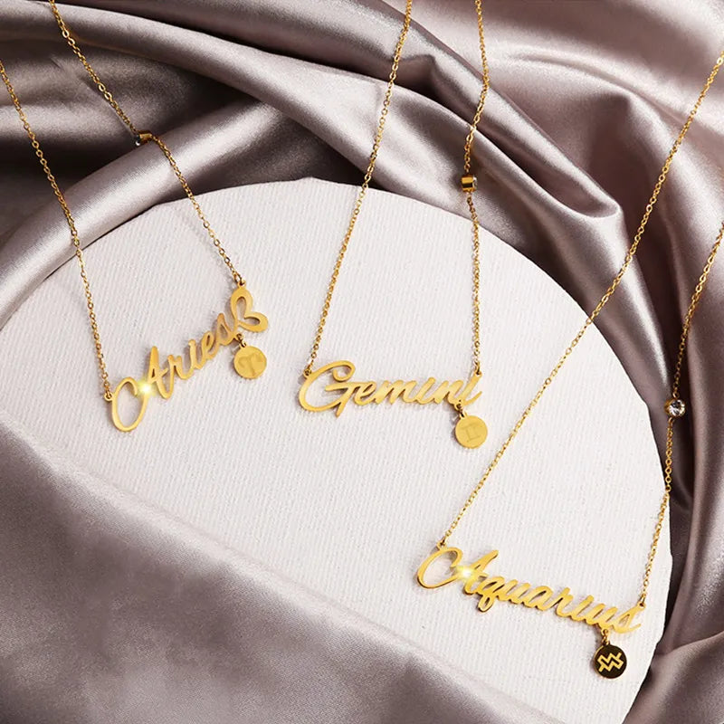 Layla Horoscope Sign Pendants / 14K Gold Plated - Nina Kane Jewellery