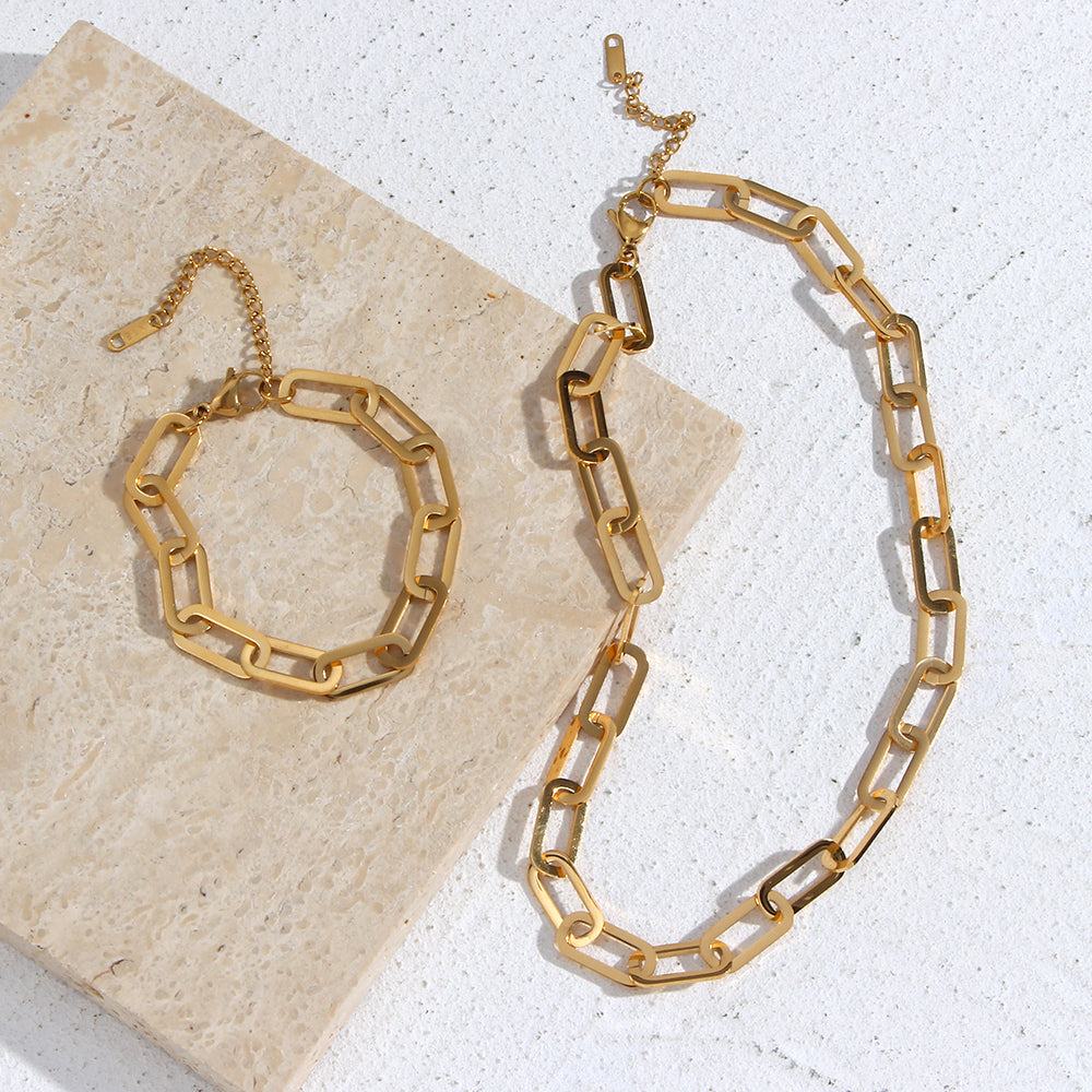 Aurora Minimalist Clip Chain Bracelet / 18K Gold Plated - Nina Kane Jewellery