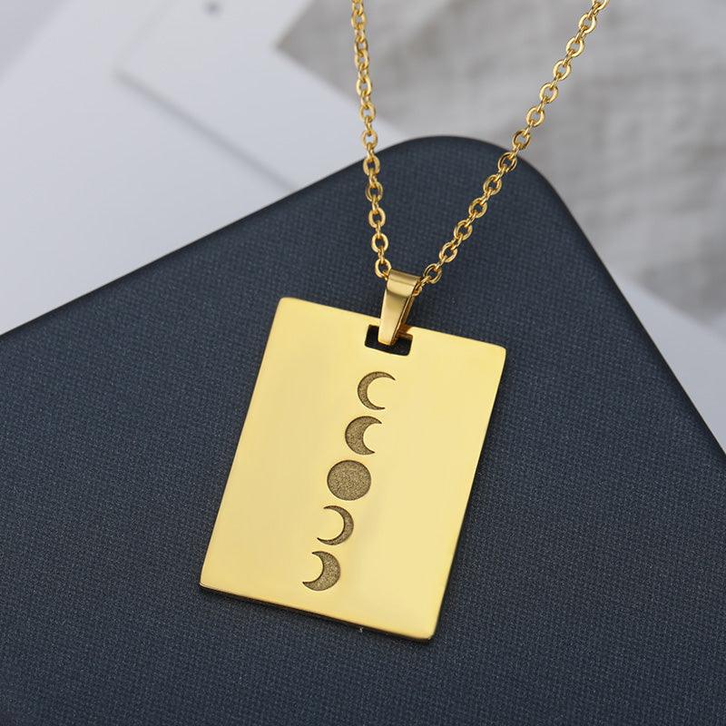 Selene Moon Phases Pendant / Stainless Steel - Nina Kane Jewellery