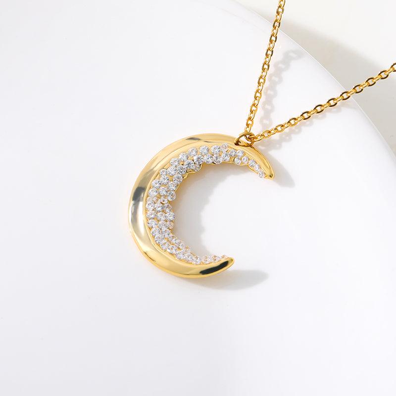 Corina Crescent Moon Pendants / Stainless Steel - Nina Kane Jewellery