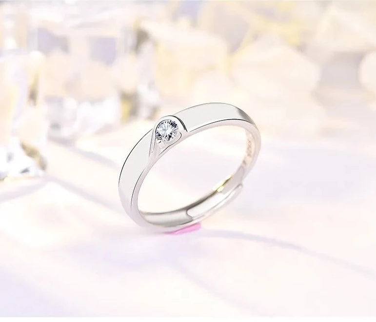 The Heartbeat Promise Couple Rings / 925 Sterling Silver - Nina Kane Jewellery