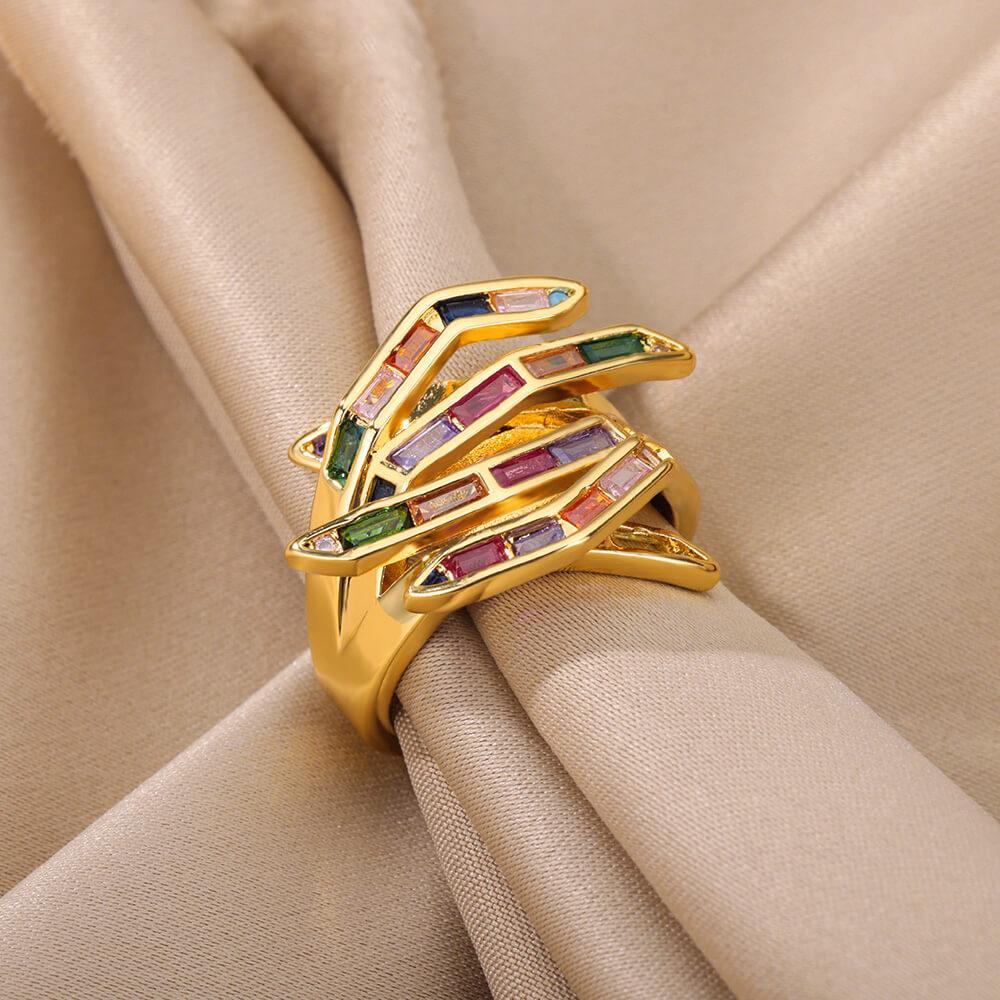 Porter Crossed Hands Ring / Stainless Steel - Nina Kane Jewellery