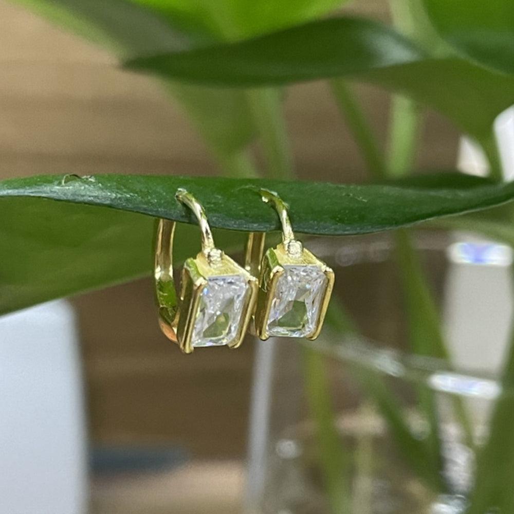 Calia Diamond Huggie Earrings / 925 Sterling Silver - Nina Kane Jewellery