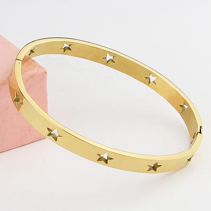 Tilly Star Spangled Bangles / Stainless Steel - Nina Kane Jewellery